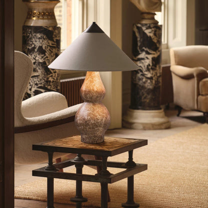 Yuki Solid Marble and Fabric Shade Table Lamp