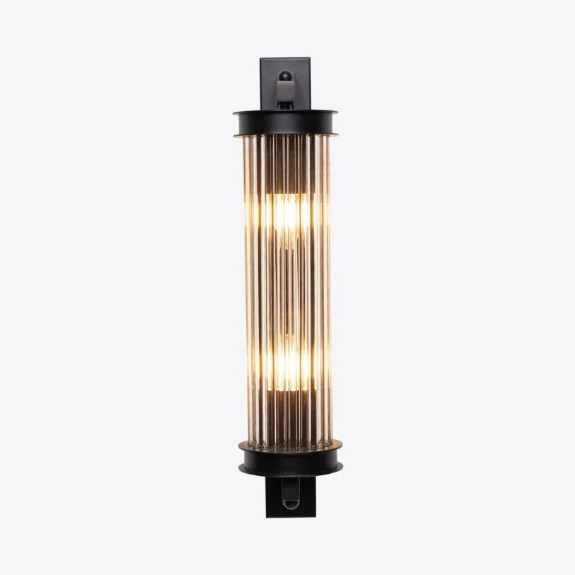 Elon Vintage Ribbed Glass Bathroom Wall Light