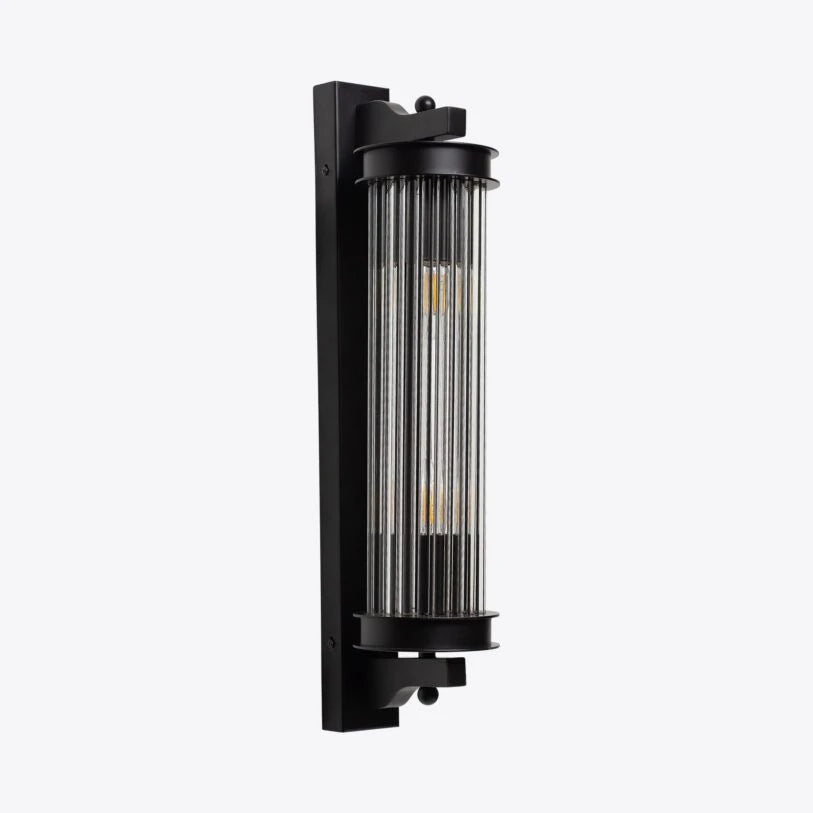 Elon Vintage Ribbed Glass Bathroom Wall Light