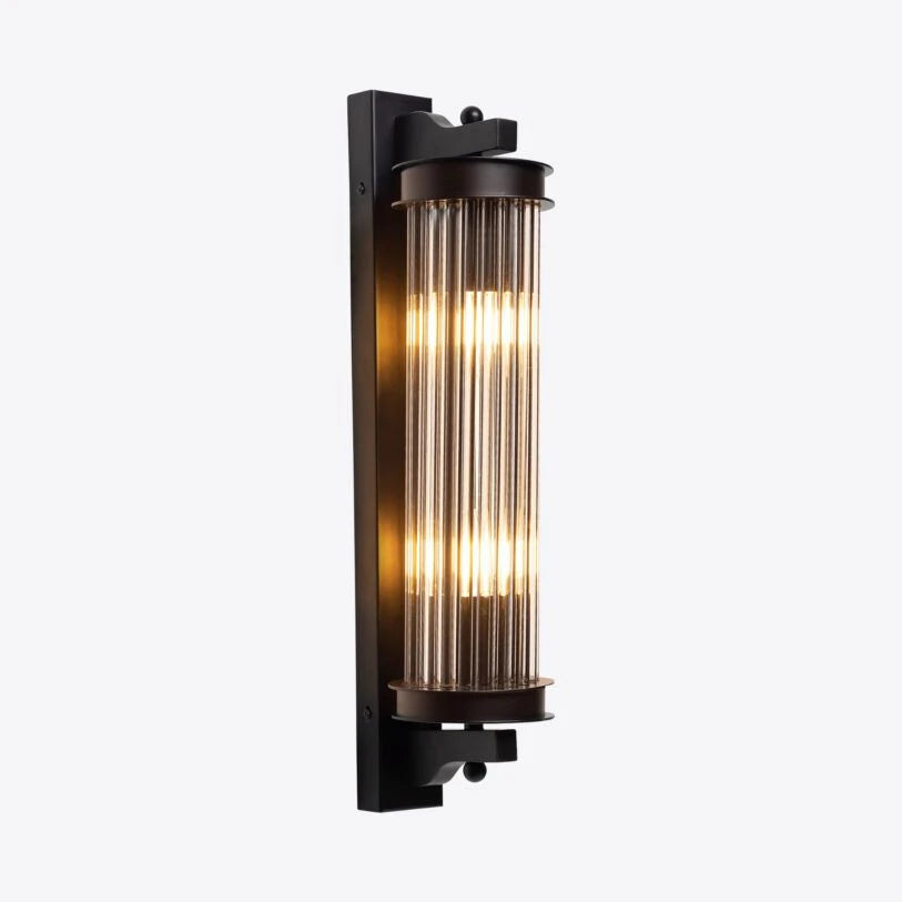 Elon Vintage Ribbed Glass Bathroom Wall Light
