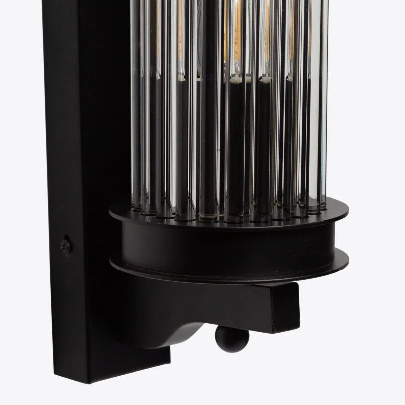 Elon Vintage Ribbed Glass Bathroom Wall Light