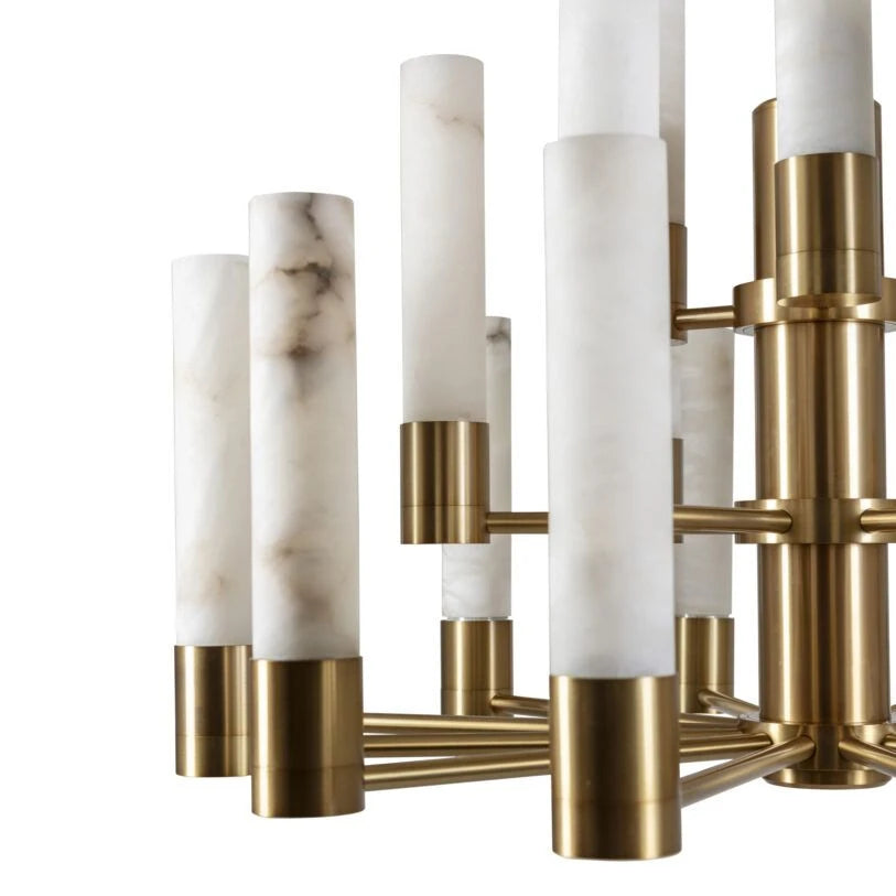 Orion Alabaster Three-Tier Chandelier