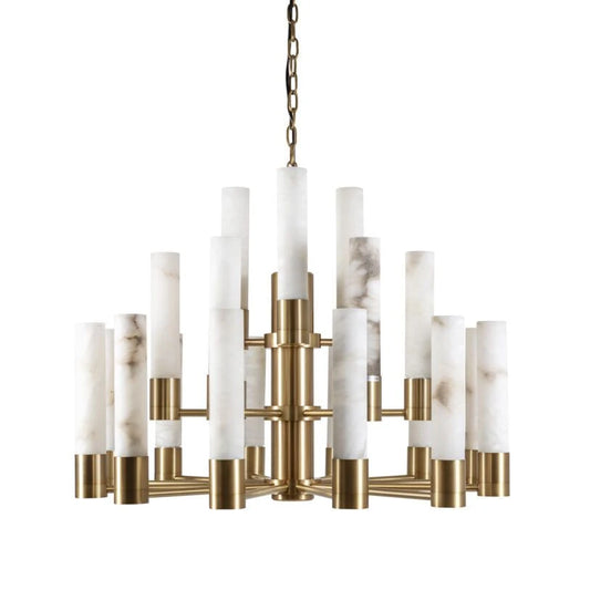Orion Alabaster Three-Tier Chandelier