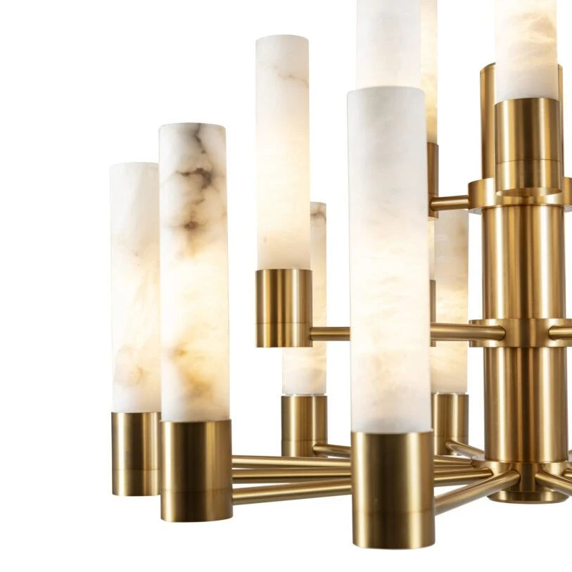 Orion Alabaster Three-Tier Chandelier