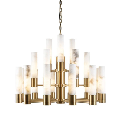 Orion Alabaster Three-Tier Chandelier