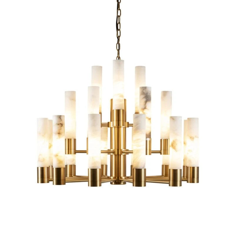 Orion Alabaster Three-Tier Chandelier
