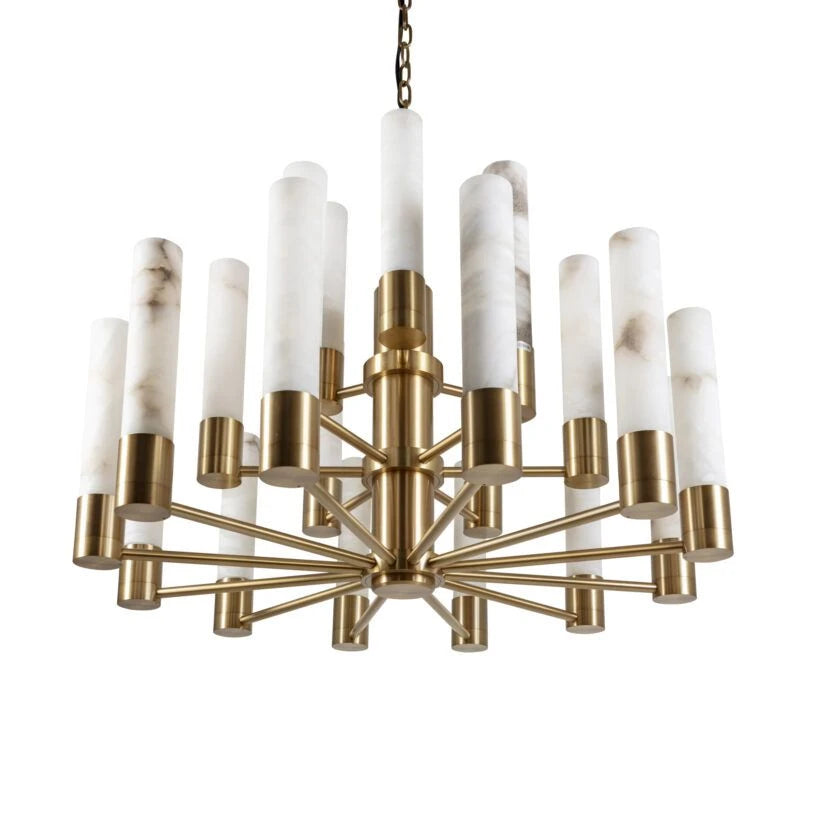 Orion Alabaster Three-Tier Chandelier