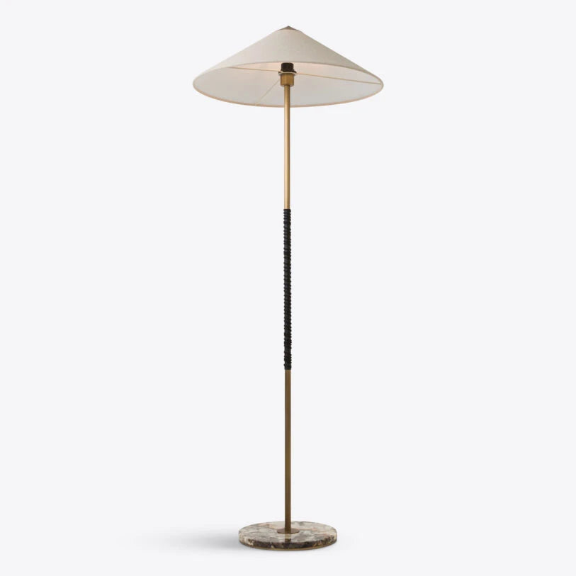 Bond Marble Floor Lamp with Fabric Shade