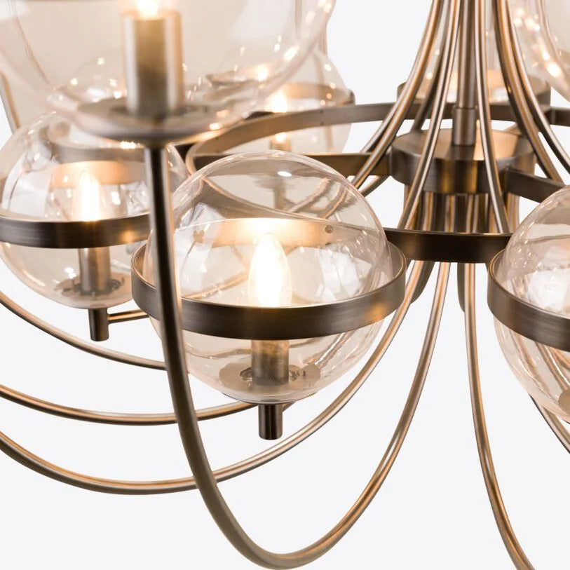 Cross 25 Light Glass Globe Chandelier