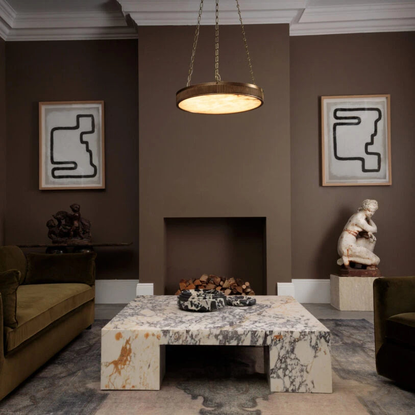 Chaplin Alabaster Plafonnier Chandelier