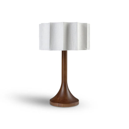 Vellum Wooden Table Lamp with Fabric Shade