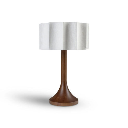 Vellum Wooden Table Lamp with Fabric Shade