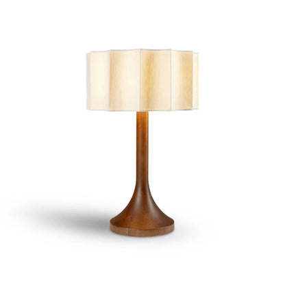 Vellum Wooden Table Lamp with Fabric Shade