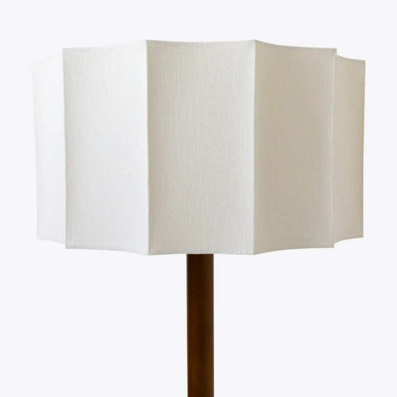 Vellum Wooden Floor Lamp with Fabric Shade