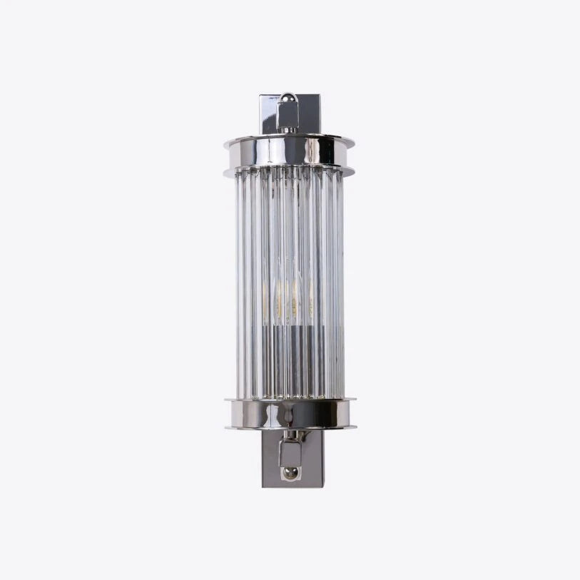 Elon Vintage Ribbed Glass Bathroom Wall Light