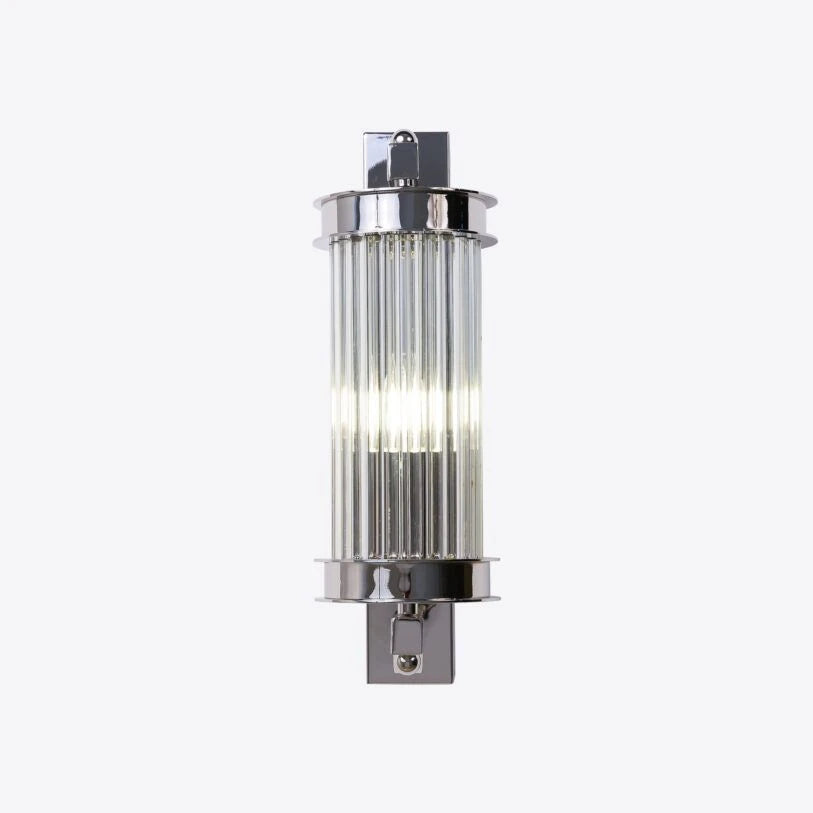 Elon Vintage Ribbed Glass Bathroom Wall Light