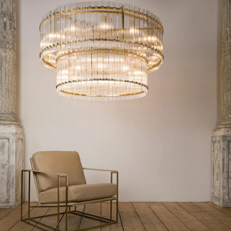 San Francisco Double Tier Glass Chandelier