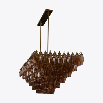 Sorrento Amber Glass Rectangular Chandelier