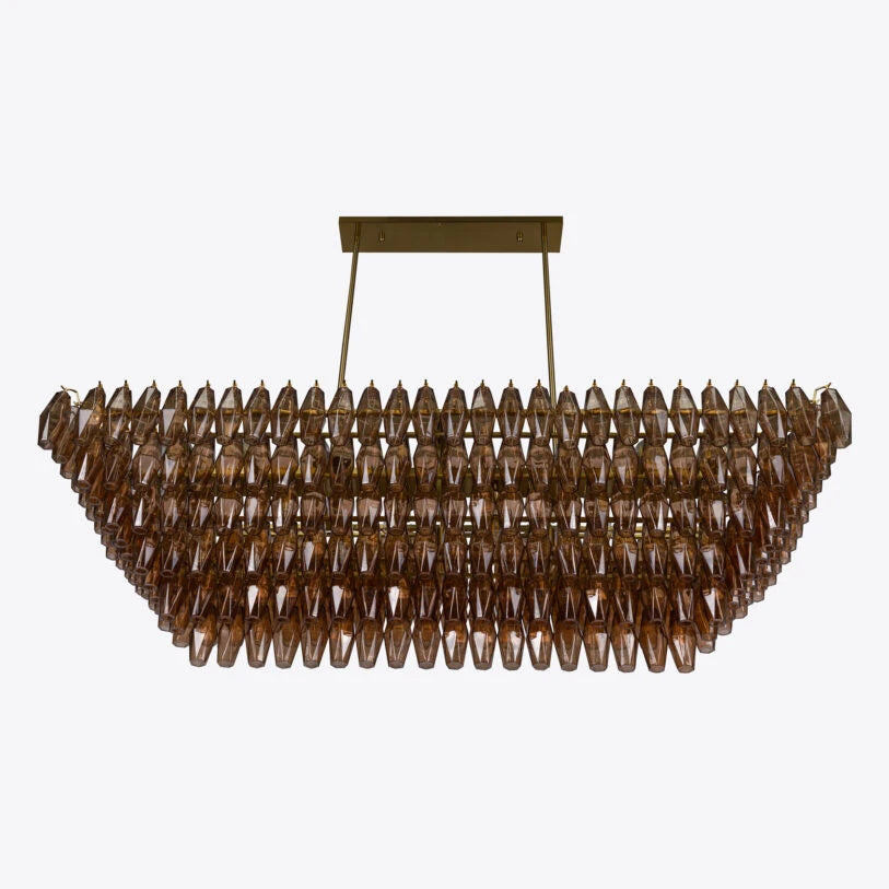 Sorrento Amber Glass Rectangular Chandelier