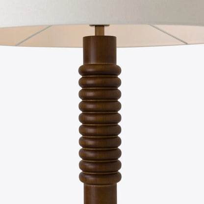 Darwin Wooden Floor Lamp with Fabric Shade