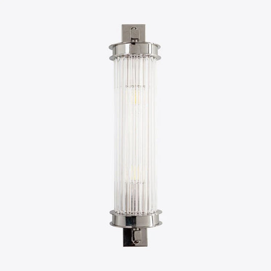 Elon Vintage Ribbed Glass Bathroom Wall Light