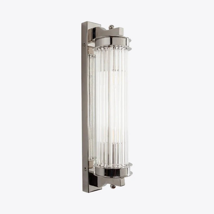 Elon Vintage Ribbed Glass Bathroom Wall Light