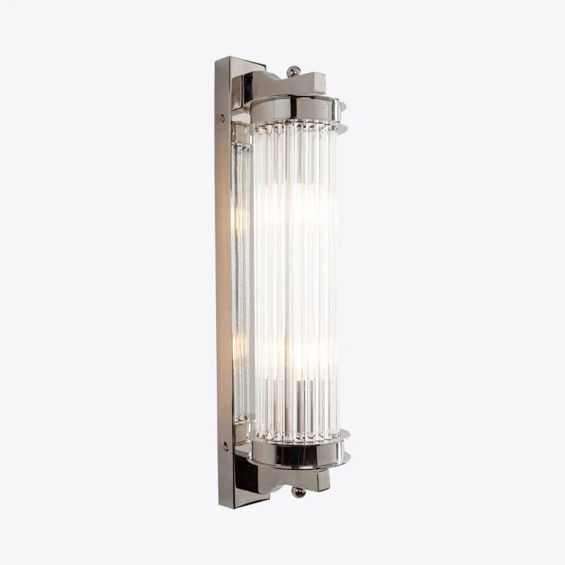 Elon Vintage Ribbed Glass Bathroom Wall Light