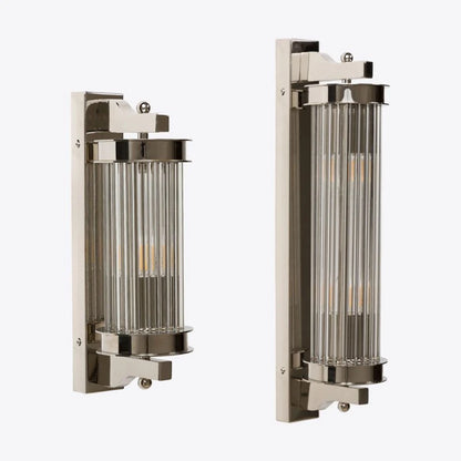 Elon Vintage Ribbed Glass Bathroom Wall Light