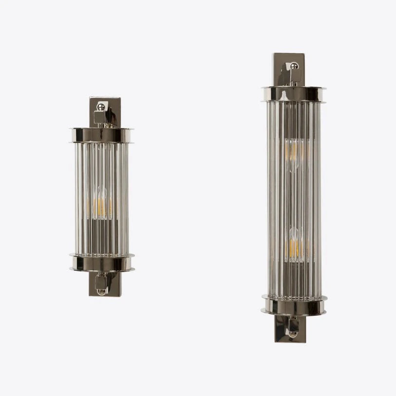 Elon Vintage Ribbed Glass Bathroom Wall Light