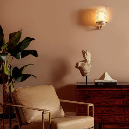 Como Waffle Moulded Glass Wall Light