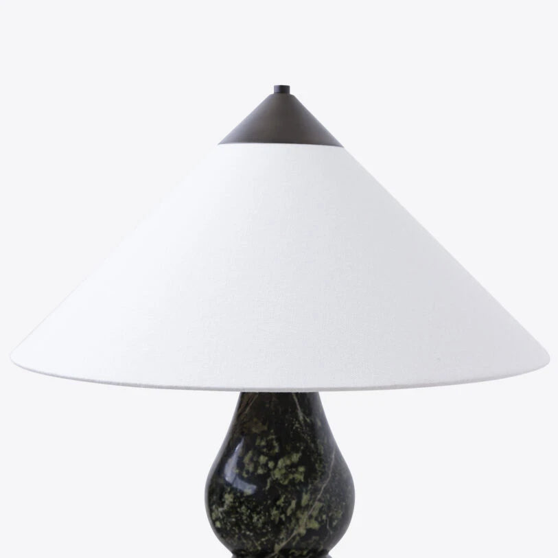 Yuki Solid Marble and Fabric Shade Table Lamp