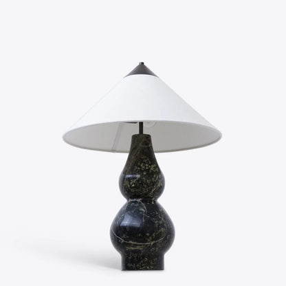 Yuki Solid Marble and Fabric Shade Table Lamp