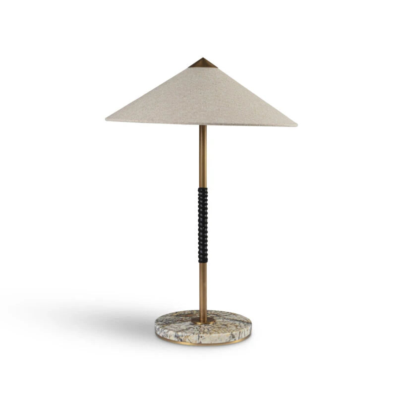 Bond Marble Table Lamp with Fabric Shade