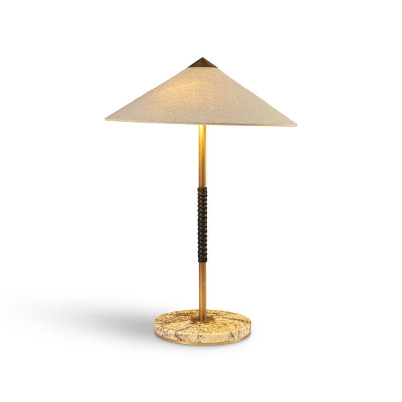Bond Marble Table Lamp with Fabric Shade