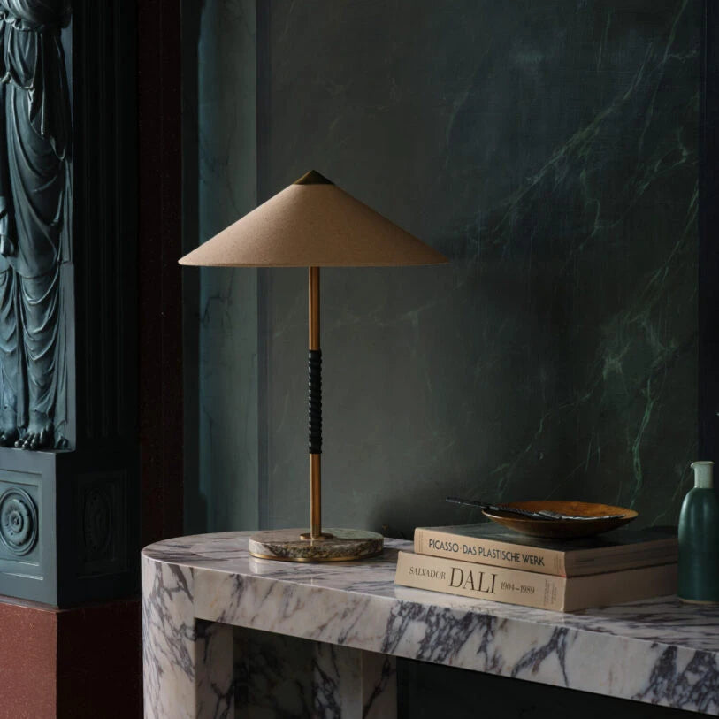 Bond Marble Table Lamp with Fabric Shade