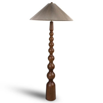 Kobe Wooden Floor Lamp with Fabric Shade