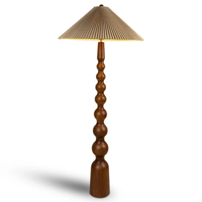Kobe Wooden Floor Lamp with Fabric Shade