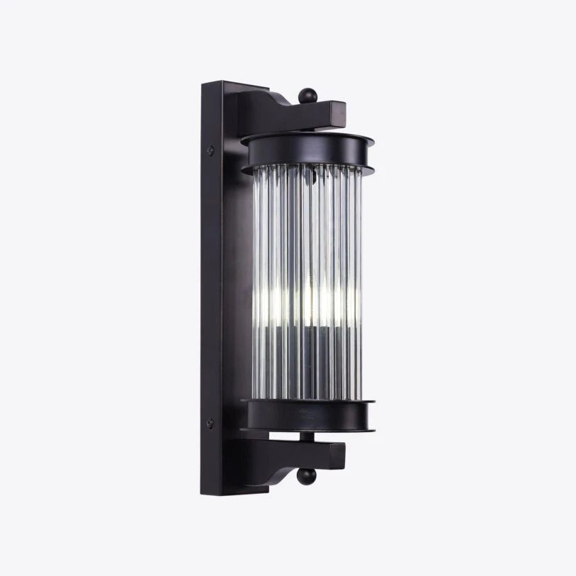 Elon Vintage Ribbed Glass Bathroom Wall Light