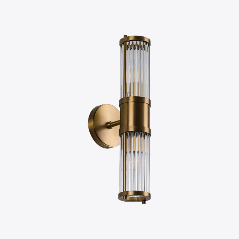Hendrix Ribbed Glass Double Wall Light