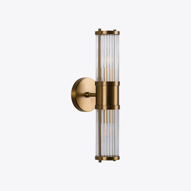 Hendrix Ribbed Glass Double Wall Light