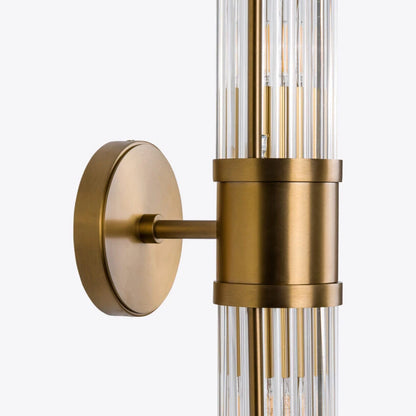 Hendrix Ribbed Glass Double Wall Light