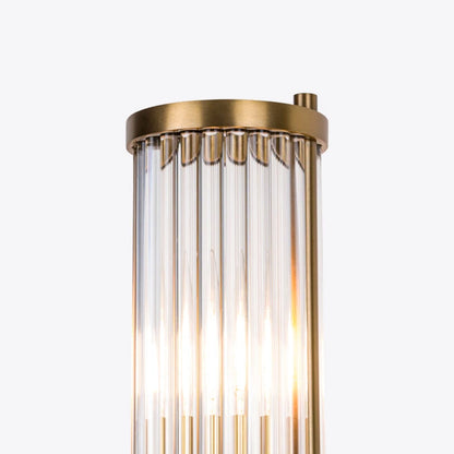 Hendrix Ribbed Glass Double Wall Light