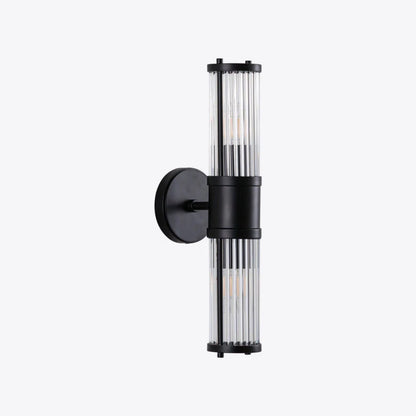 Hendrix Ribbed Glass Double Wall Light