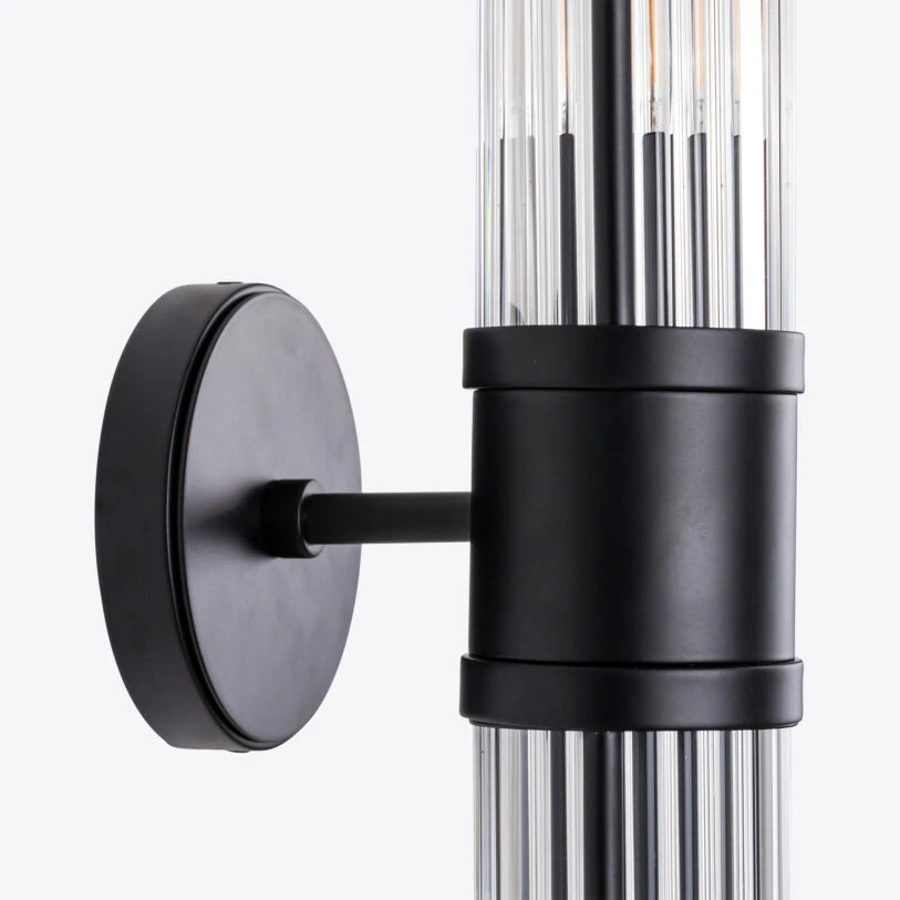 Hendrix Ribbed Glass Double Wall Light