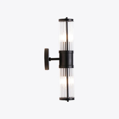 Hendrix Ribbed Glass Double Wall Light