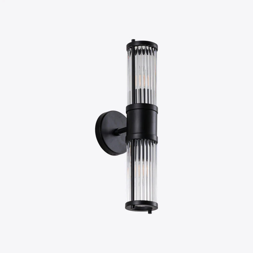Hendrix Ribbed Glass Double Wall Light