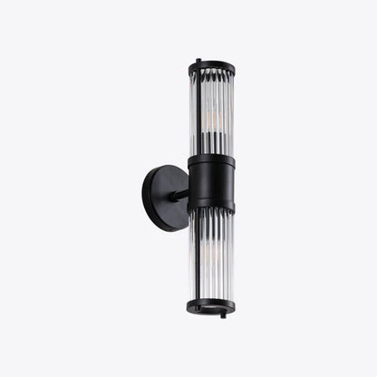 Hendrix Ribbed Glass Double Wall Light