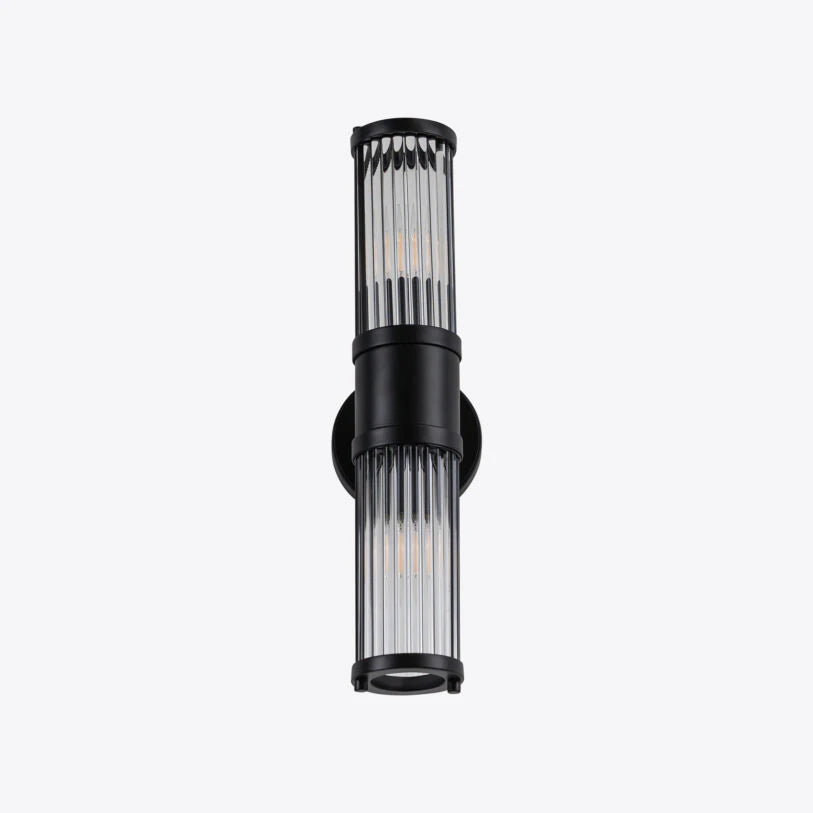 Hendrix Ribbed Glass Double Wall Light