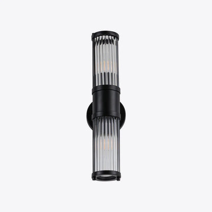 Hendrix Ribbed Glass Double Wall Light