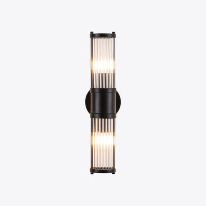 Hendrix Ribbed Glass Double Wall Light